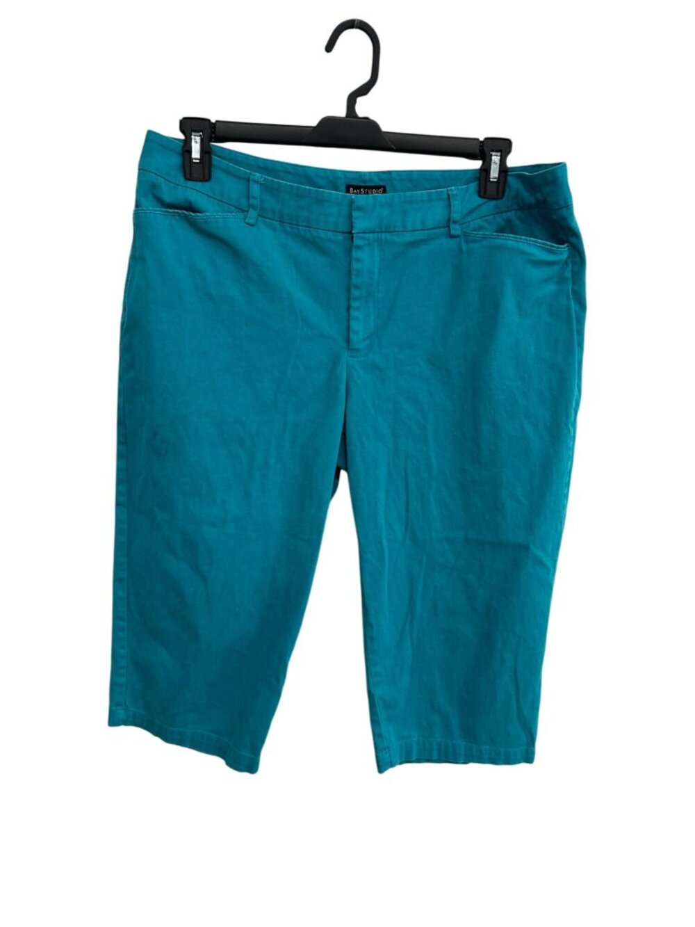 Bay Studio Large Teal Bermuda Shorts Pockets Cotton Blend Coastal Naturecore